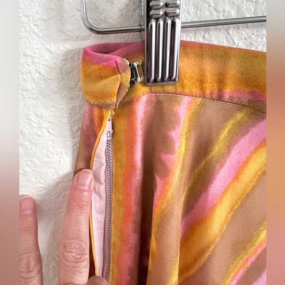 VINTAGE 60s pink yellow chiffon maxi skirt / size 26'' - Picture 5 of 6